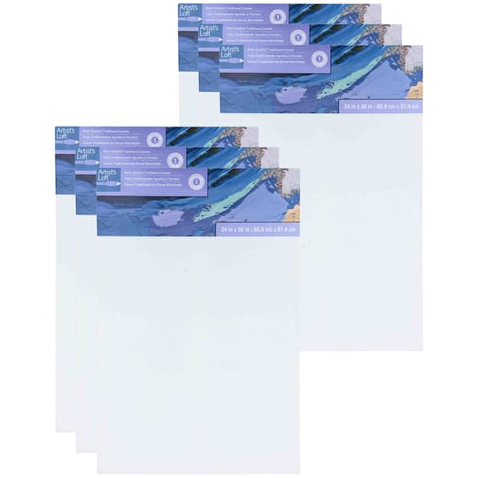 Michaels, 6 Pack: Level 1 Back Stapled Traditional Canvas by Artist's Loft® – Category: Bulk Canvas